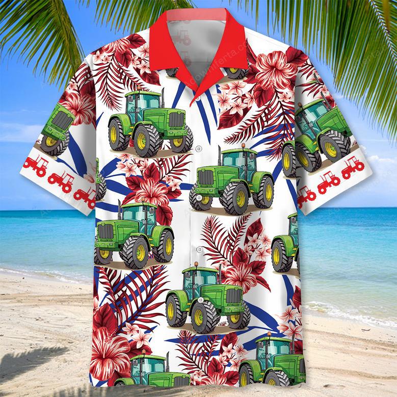 Green Tractor Proud Hawaiian Shirt