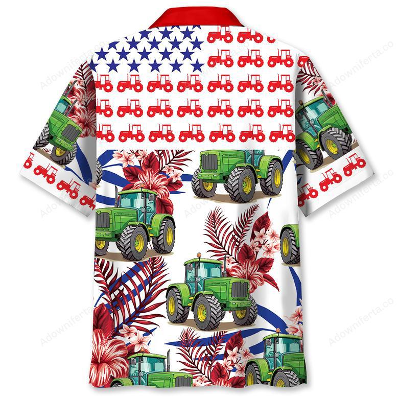 Green Tractor Proud Hawaiian Shirt