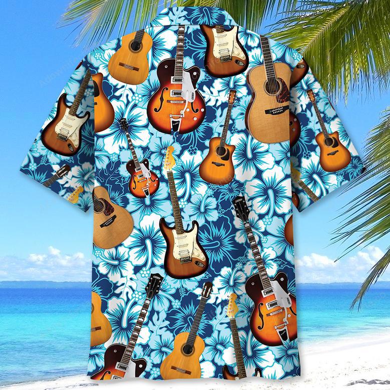 Guitar Tropical Hawaiian Shirt