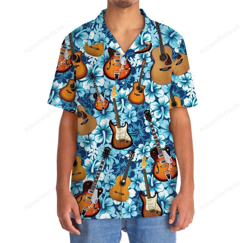 Guitar Tropical Hawaiian Shirt