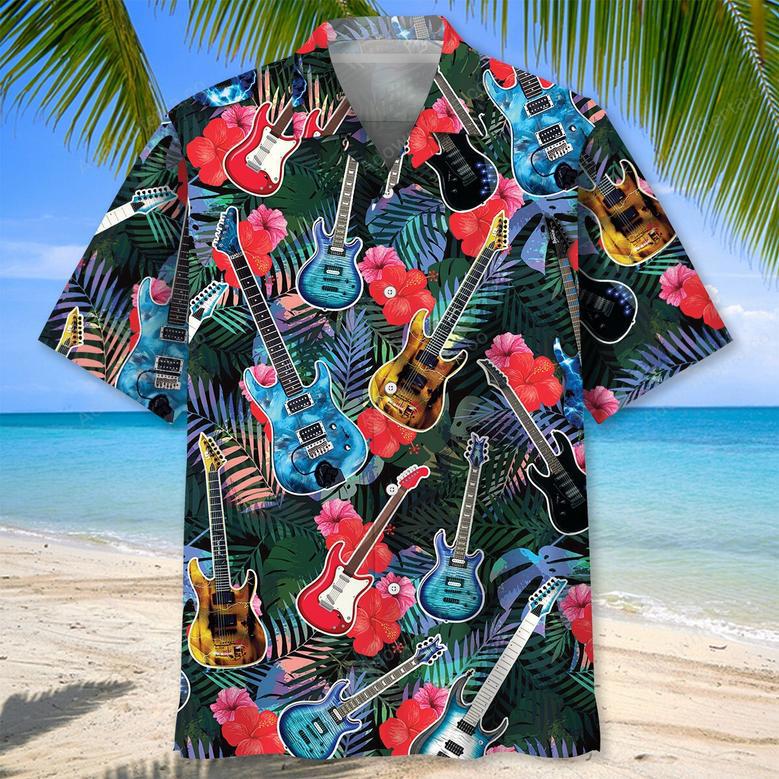 Guitar Tropical Hawaiian Shirt