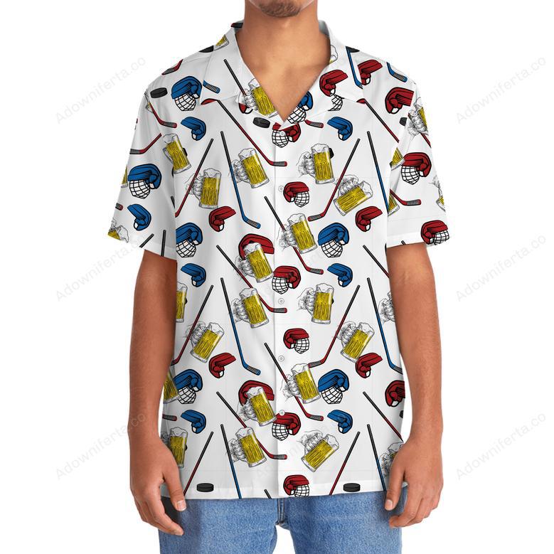 Hockey A Man Cannot Survive On Beer Alone Hawaiian Shirt