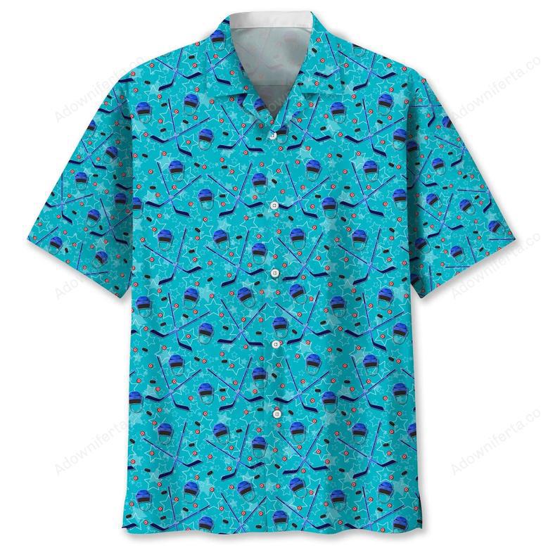 Hockey Blue Beach Hawaiian Shirt