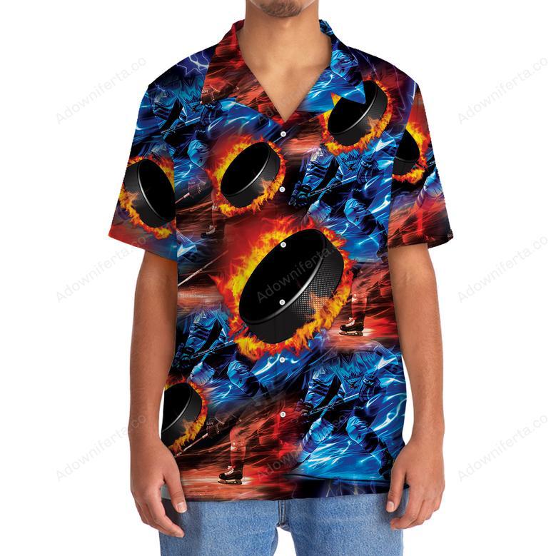 Hockey Puck Thunder Hawaiian Shirt