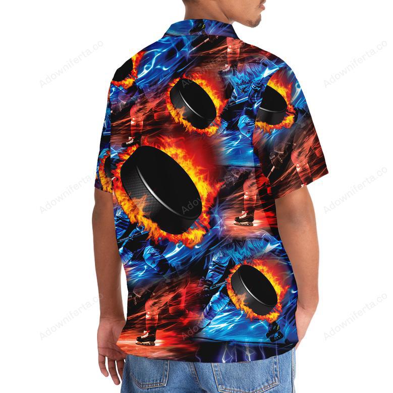 Hockey Puck Thunder Hawaiian Shirt