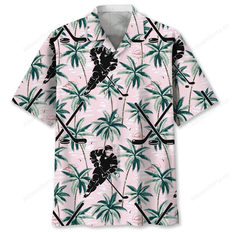 Hockey Tropical Pink Hawaiian Shirt