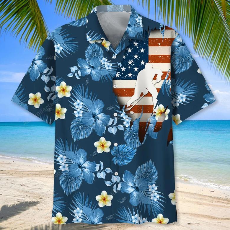 Hockey Usa Tropical Hawaiian Shirt