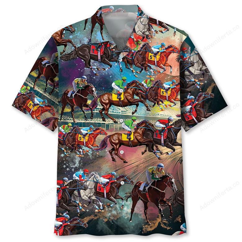 Horse Racing Color Hawaiian Shirt