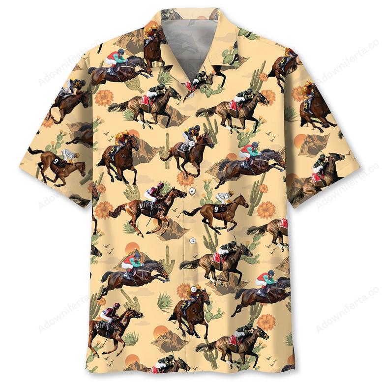 Horse Racing Desert Hawaiian Shirt