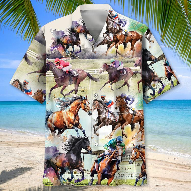 Horse Racing Hawaiian Shirt