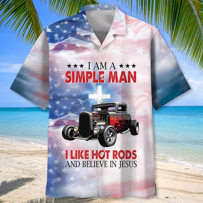 I Like Hot Rods And Believe In Jesus Hawaiian Shirt