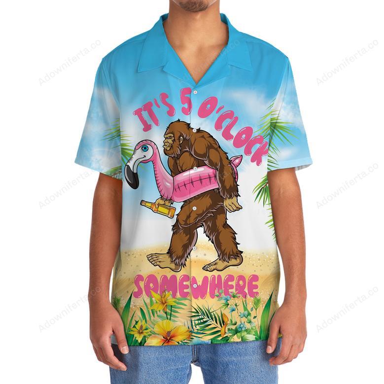 It's 5 O'clock Somewhere Bigfoot Hawaiian Shirt