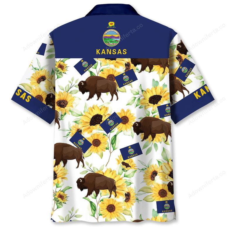 Kansas Proud Sunflower Hawaiian Shirt