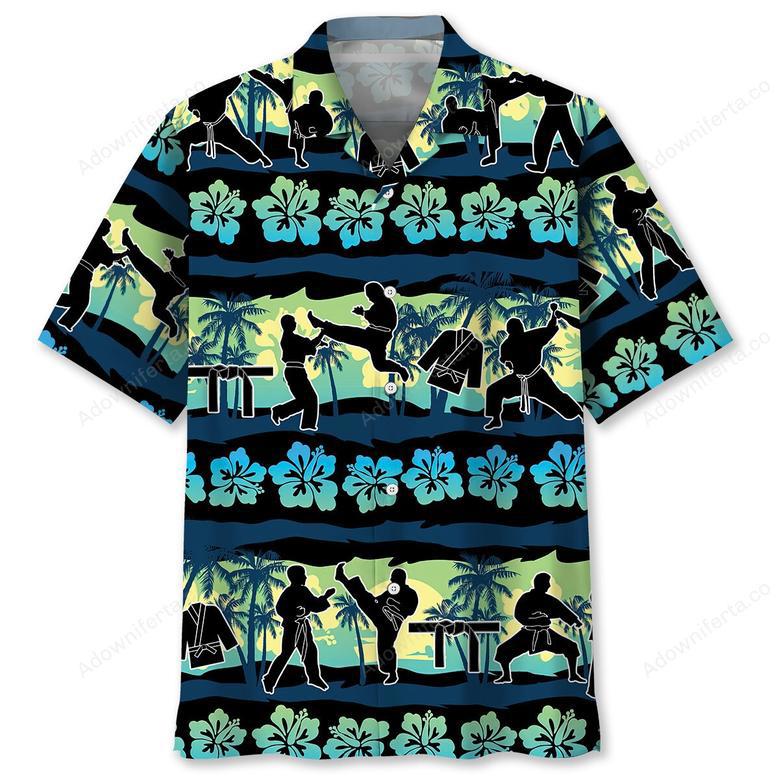 Karate Tropical Flower Beach Hawaiian Shirt