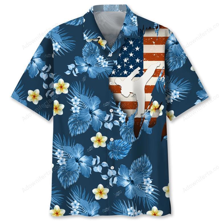 karate usa tropical hawaiian shirt