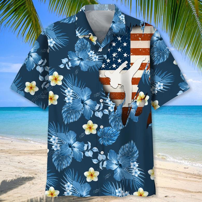 karate usa tropical hawaiian shirt