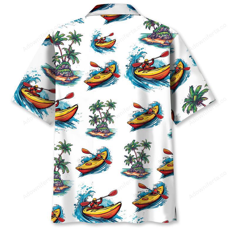 Kayaking Tropical Palm Tree Hawaiian Shirt