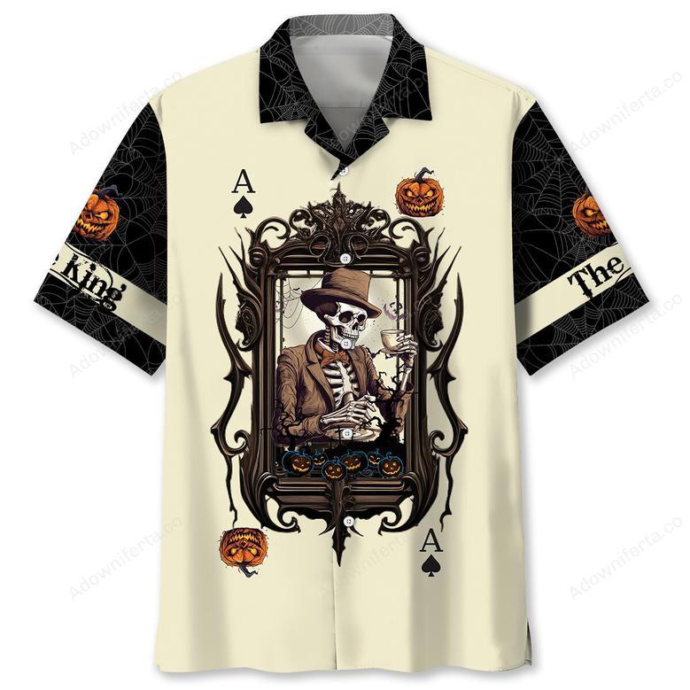 King Pumpkin Card Halloween Hawaiian Shirt