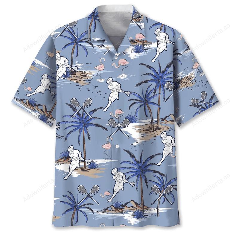 Lacrosse Blue Hawaiian Shirt