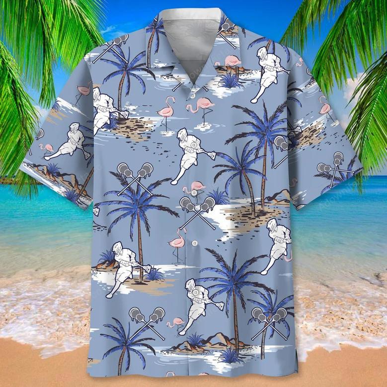 Lacrosse Blue Hawaiian Shirt