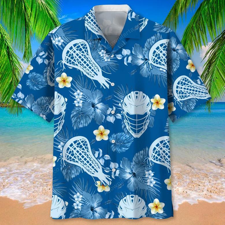 Lacrosse Blue Nature Hawaiian Shirt