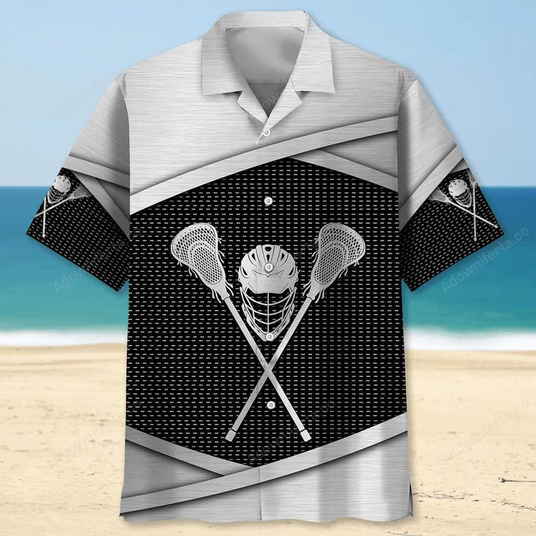 Lacrosse Mesh Pattern Seamless Hawaiian Shirt