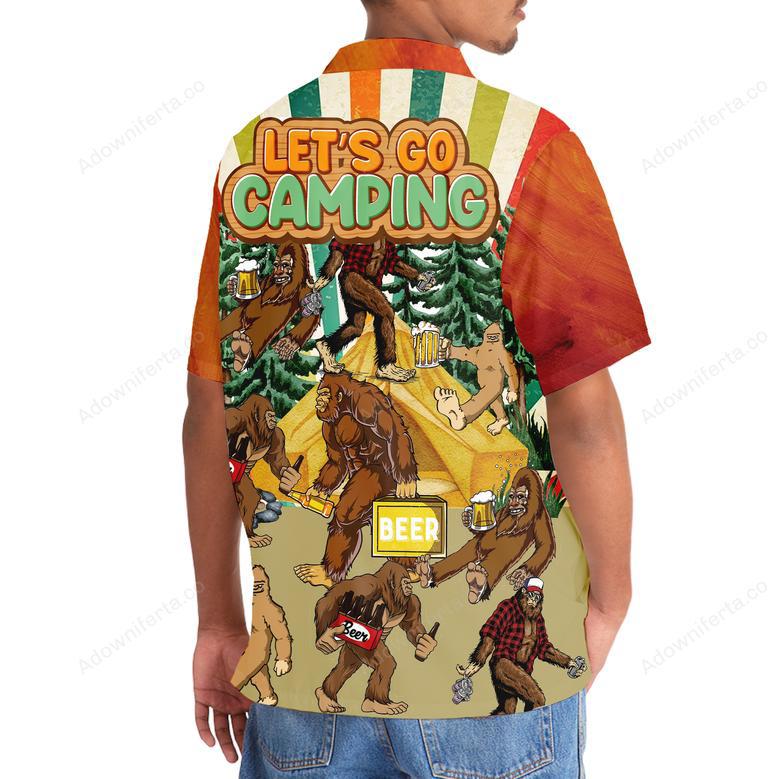 Let's Go Camping Bigfoot Beer Hawaiian Shirt