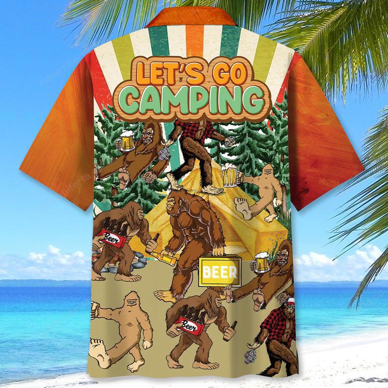 Let's Go Camping Bigfoot Beer Hawaiian Shirt