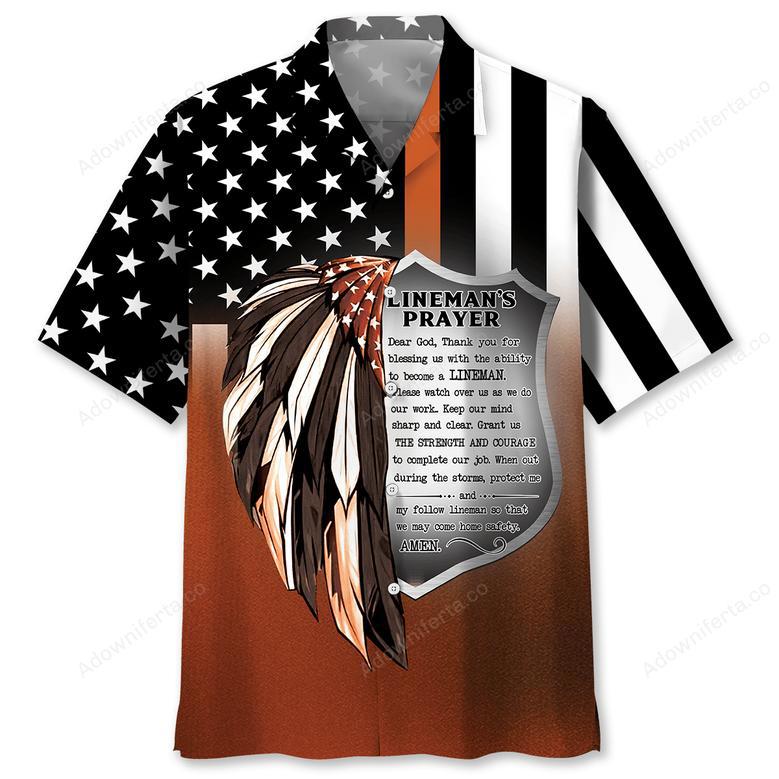 Lineman Prayer Hawaiian Shirt