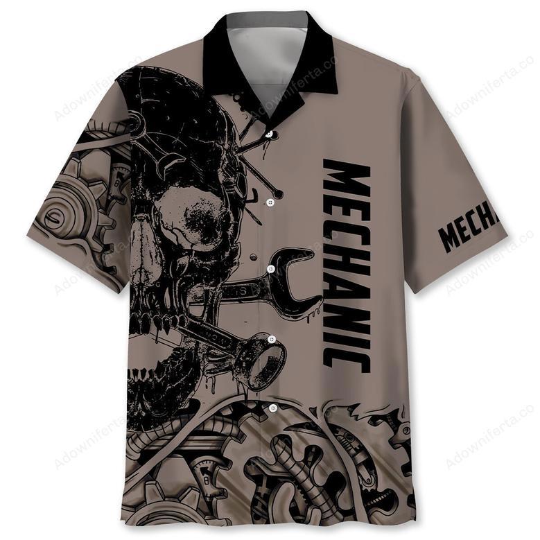 Mechanic Skull Hawaiian Shirt