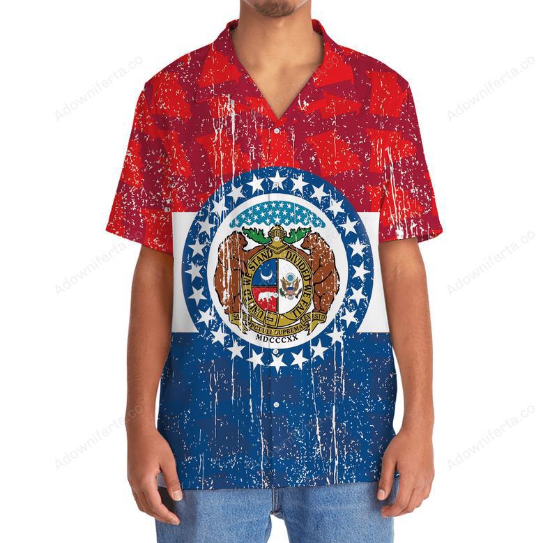 Missouri State Flag Hawaiian Shirt