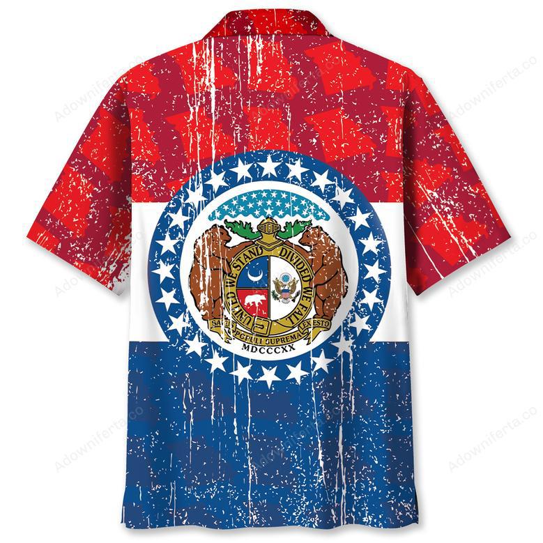 Missouri State Flag Hawaiian Shirt