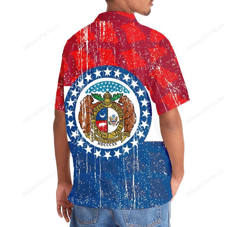 Missouri State Flag Hawaiian Shirt