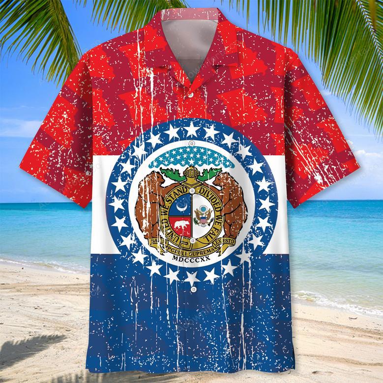 Missouri State Flag Hawaiian Shirt