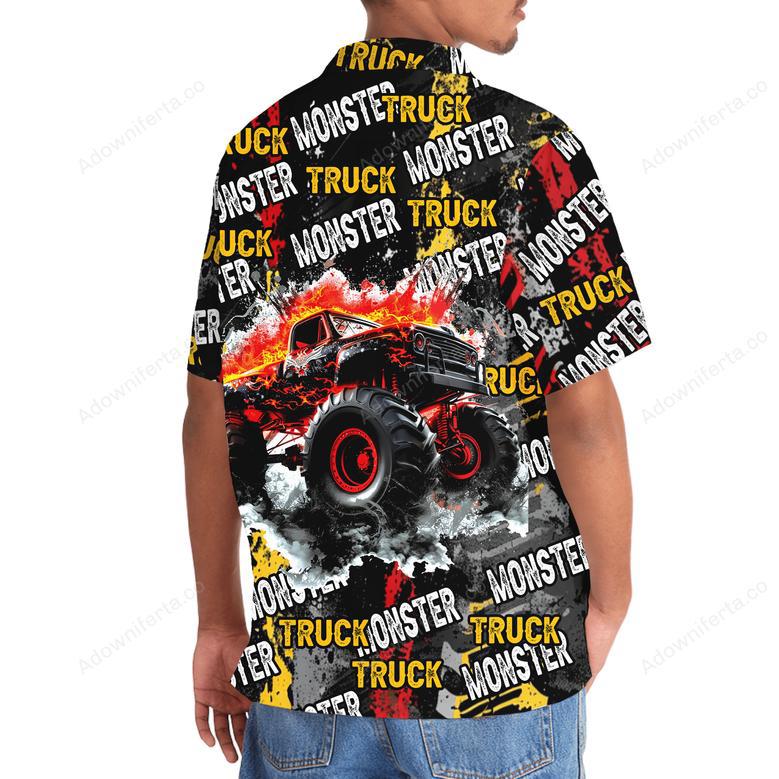 Monster Truck Fire Hawaiian Shirt