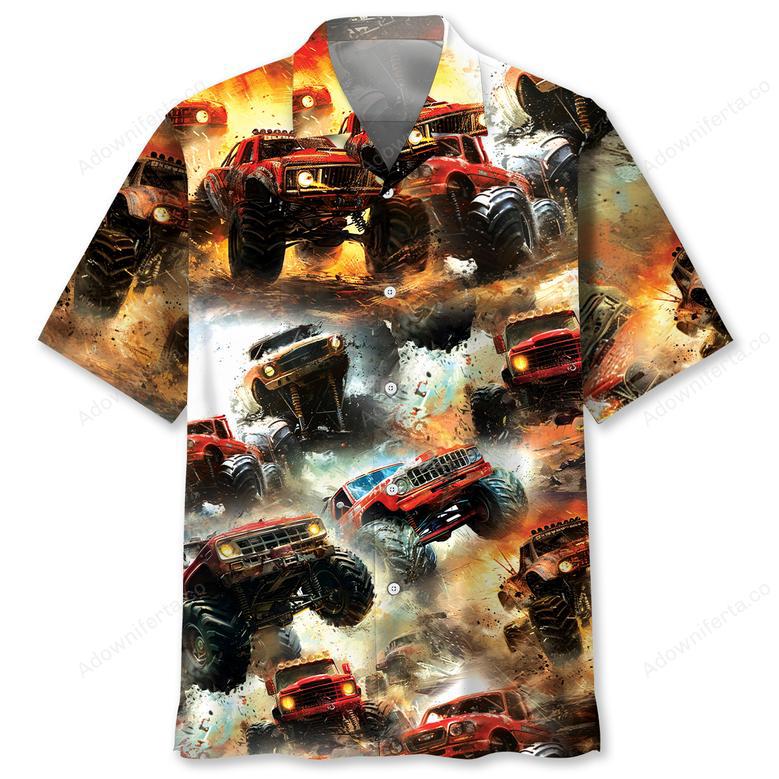 Monster Truck Mad Racing Hawaiian Shirt