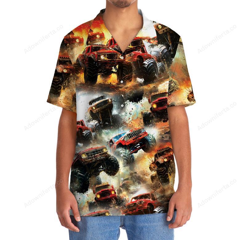 Monster Truck Mad Racing Hawaiian Shirt