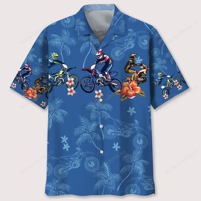 motocross flower tropical hawaiian shirt