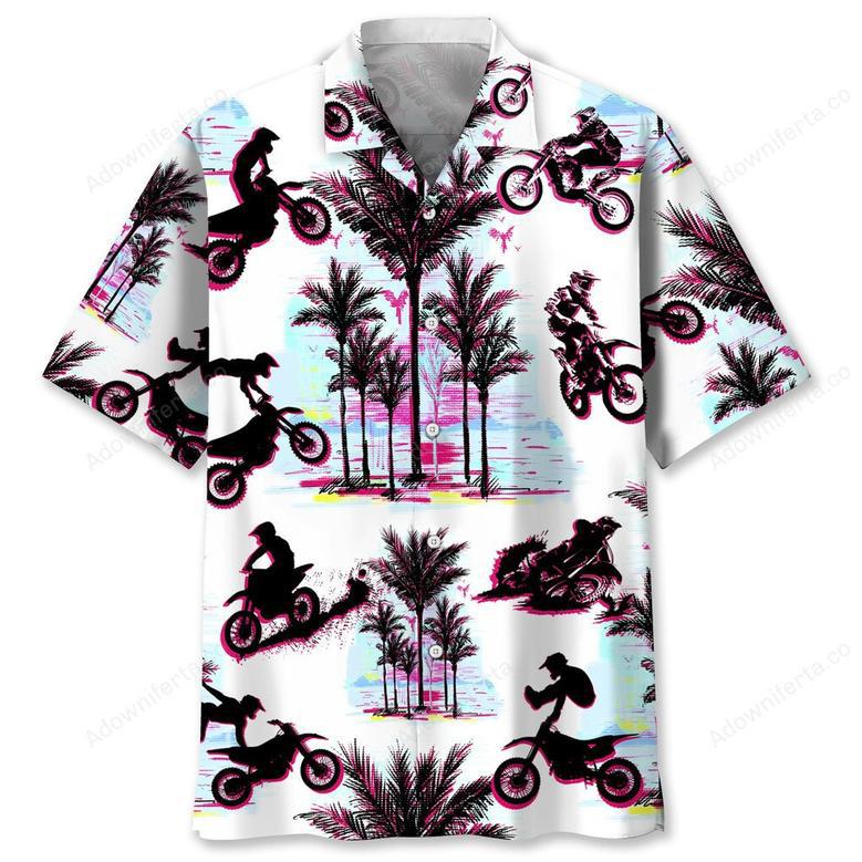 motocross palm trees hawaiian shirt