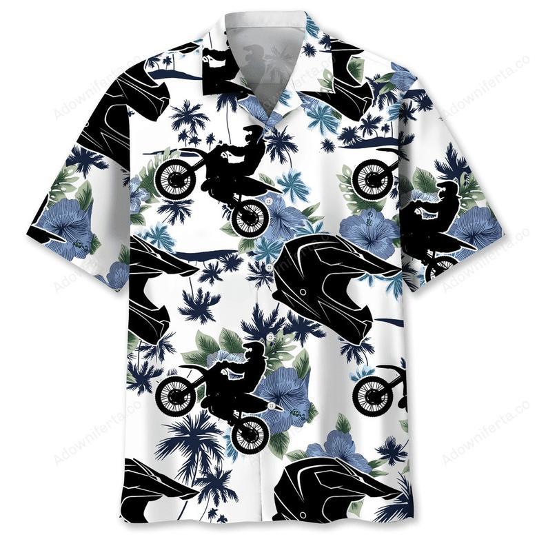 Motocross White Nature Hawaiian Shirt