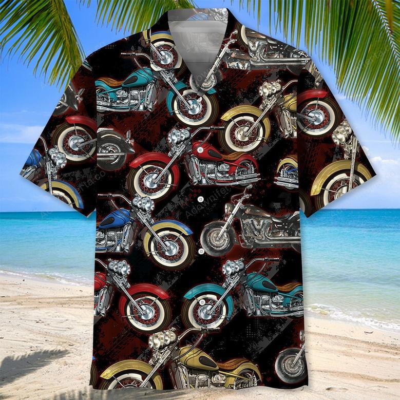 Motorcycle Black Hawaiian Shirt