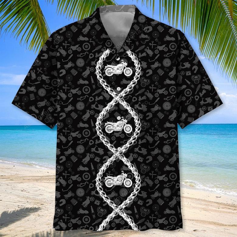 motorcycle dna hawaiian shirt