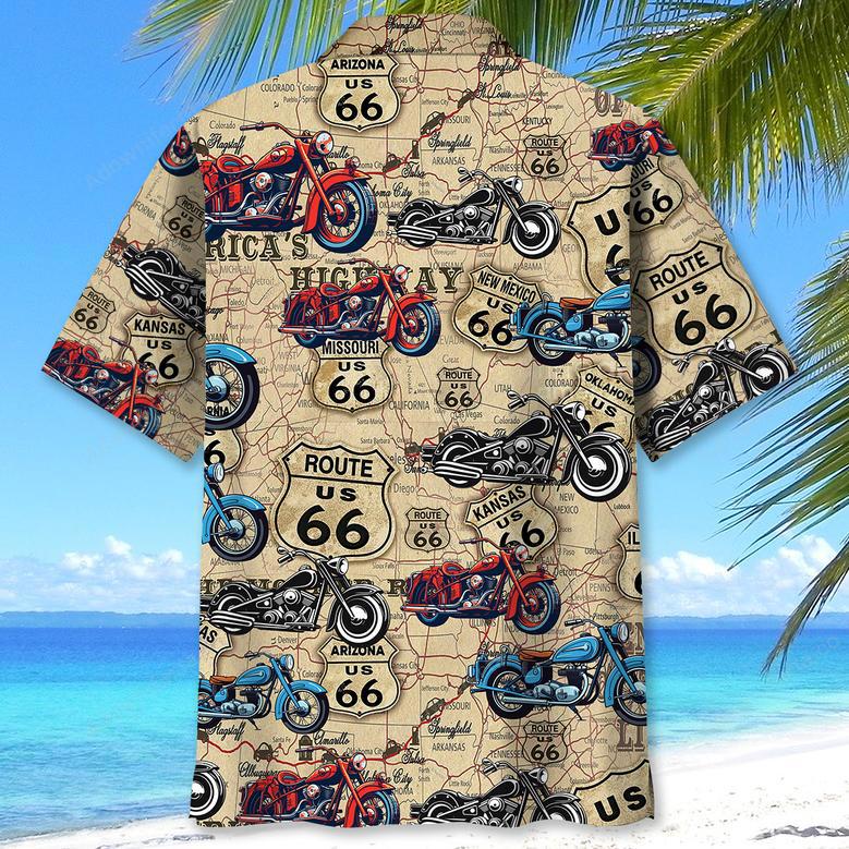 Motorcycle Route 66 Inspiration Hawaiian Shirt