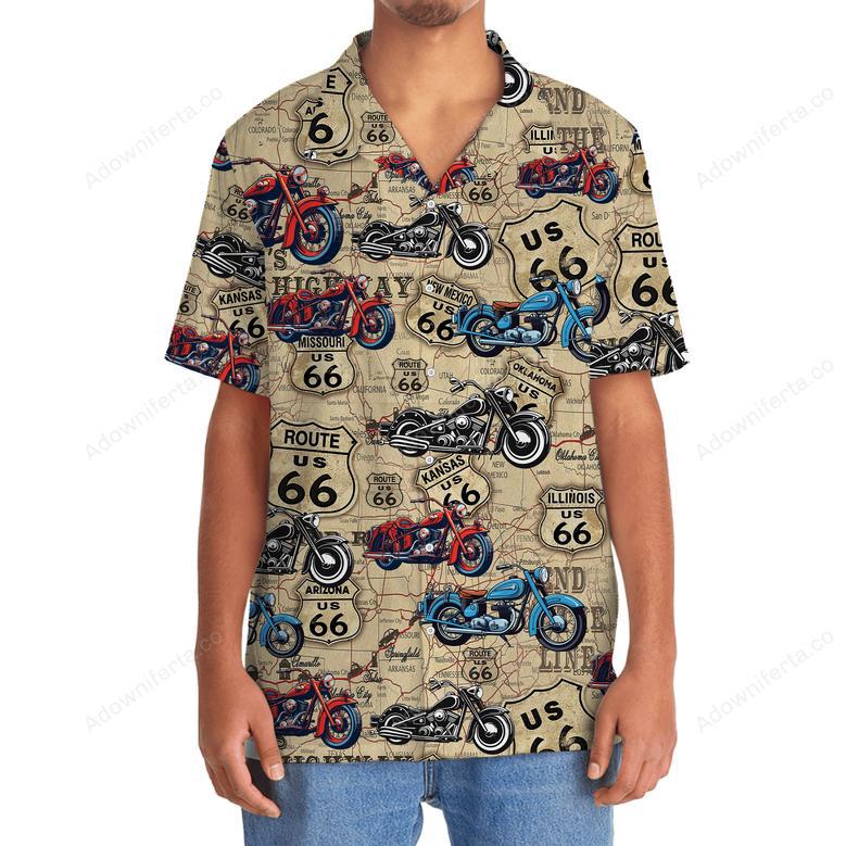 Motorcycle Route 66 Inspiration Hawaiian Shirt