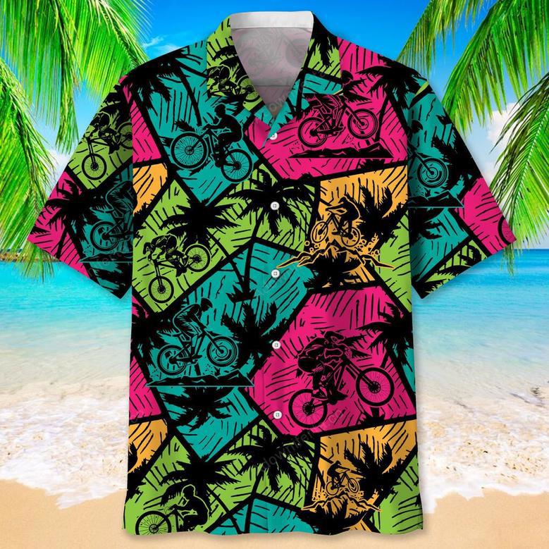 Mountain Bike Beach Color Hawaiian Shirt