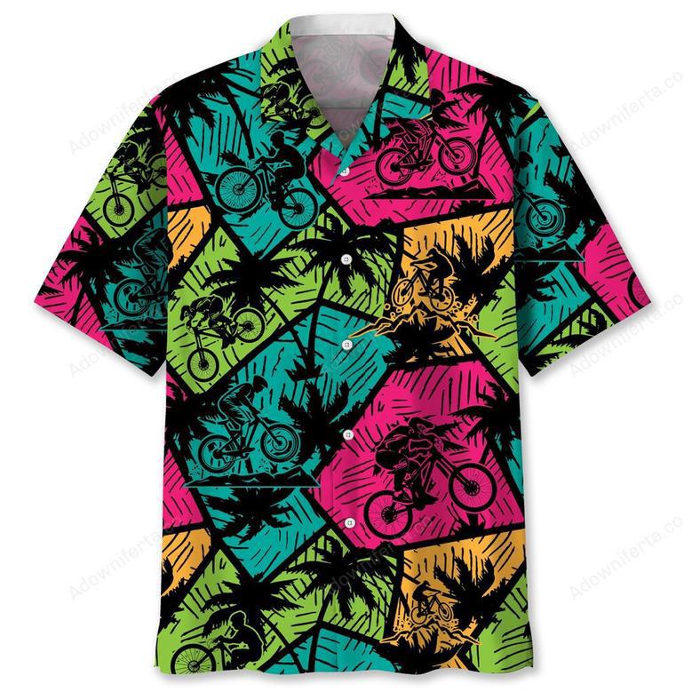 Mountain Bike Beach Color Hawaiian Shirt