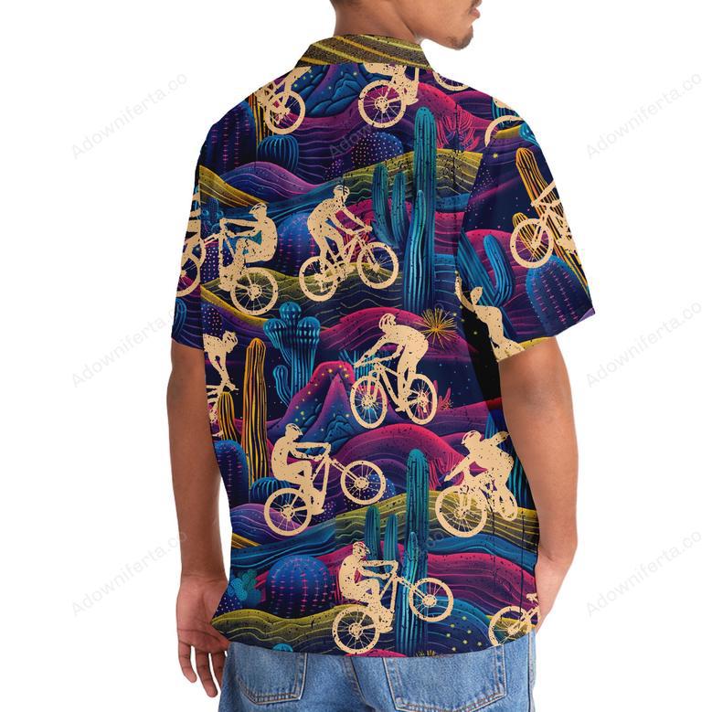 Mountain Bike Desert Neon Hawaiian Shirt