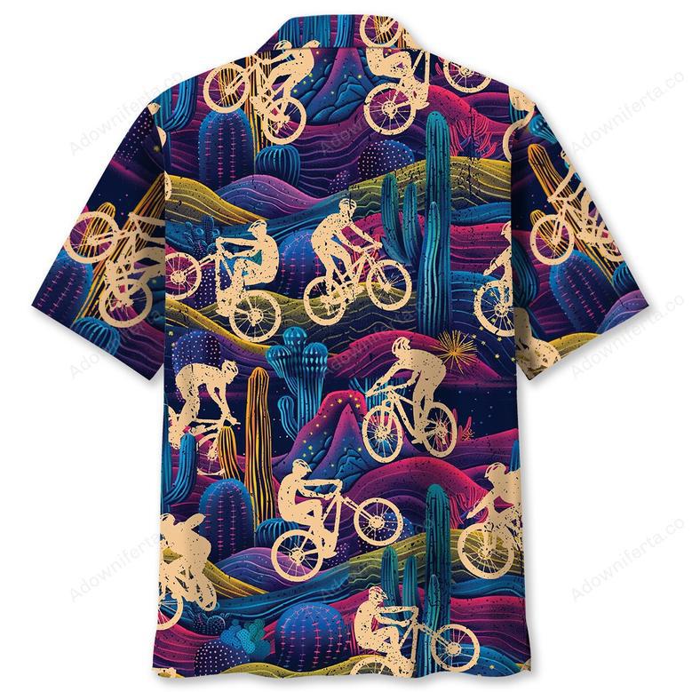 Mountain Bike Desert Neon Hawaiian Shirt