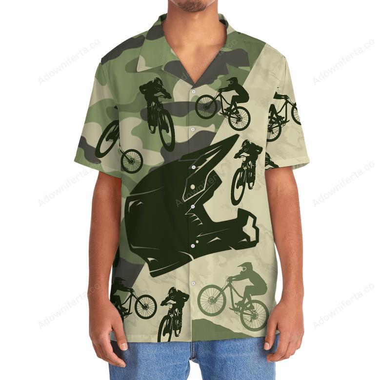 Mountain Bike Helmet Camo Hawaiian Shirt