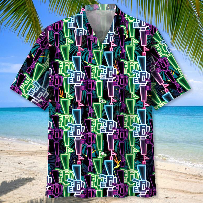 Neon Colorful Guns Hawaiian Shirt